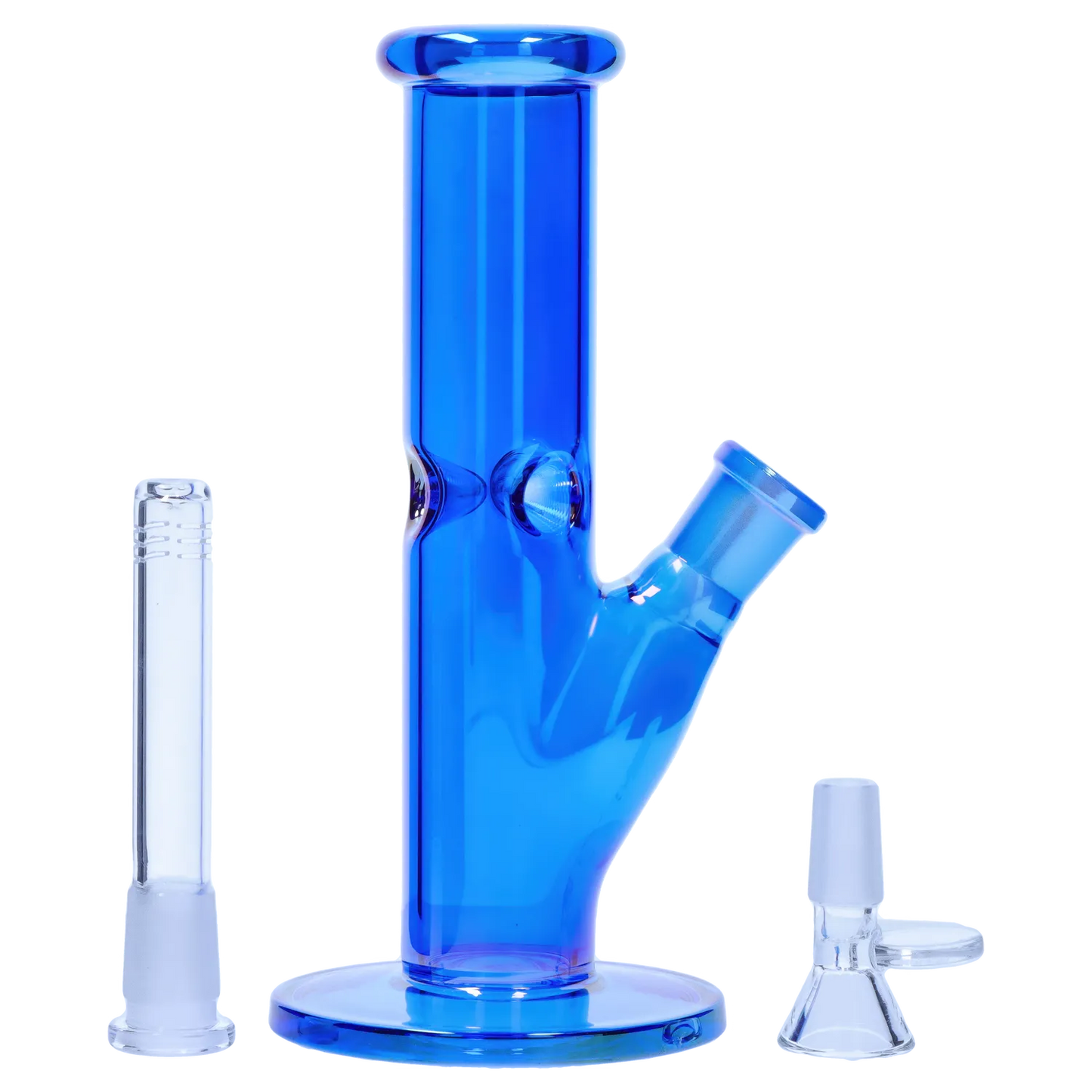 Neon Straight Tube with Ice Pinch Bong