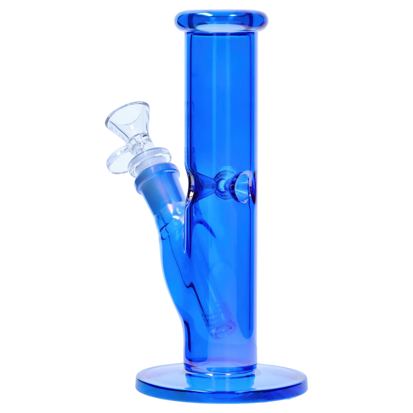Neon Straight Tube with Ice Pinch Bong