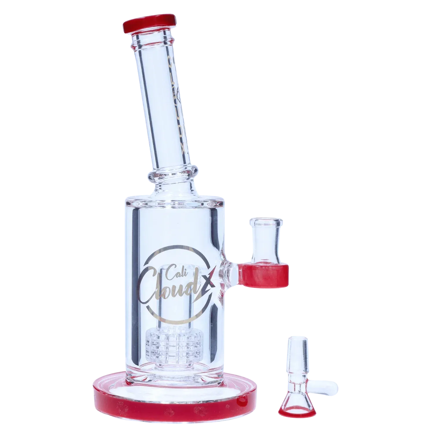 Showerhead with Coloured Accents Dual-Use Bong - Orange - 8 in.