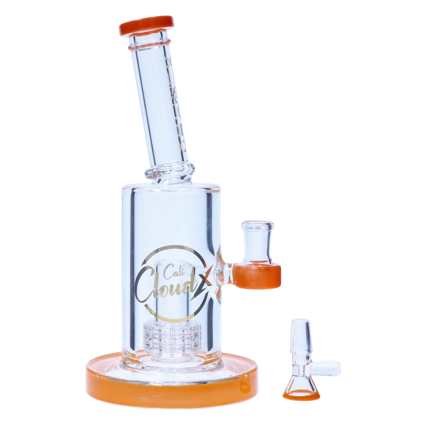 Showerhead with Coloured Accents Dual-Use Bong - Orange - 8 in.