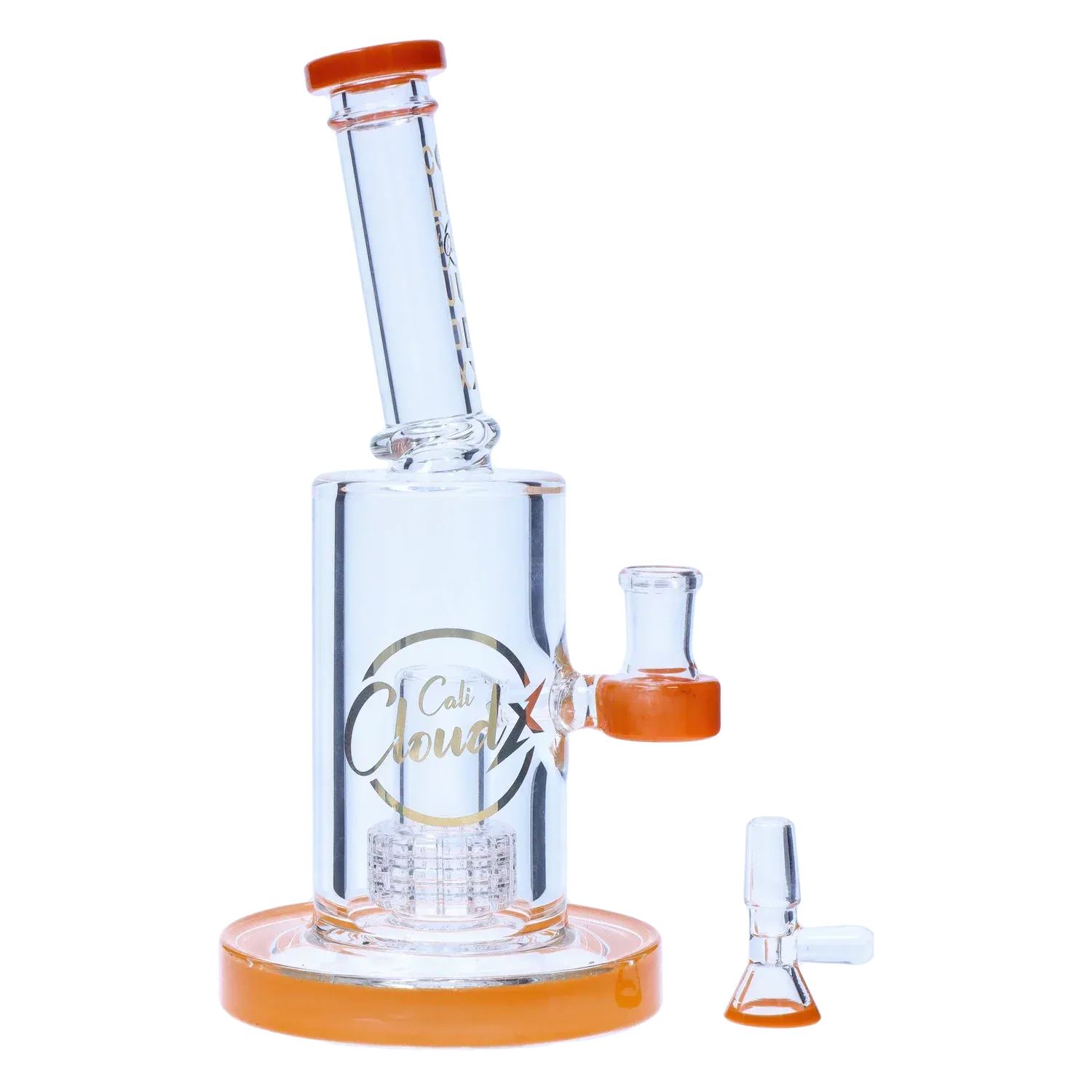 Showerhead with Coloured Accents Dual-Use Bong - Orange - 8 in.