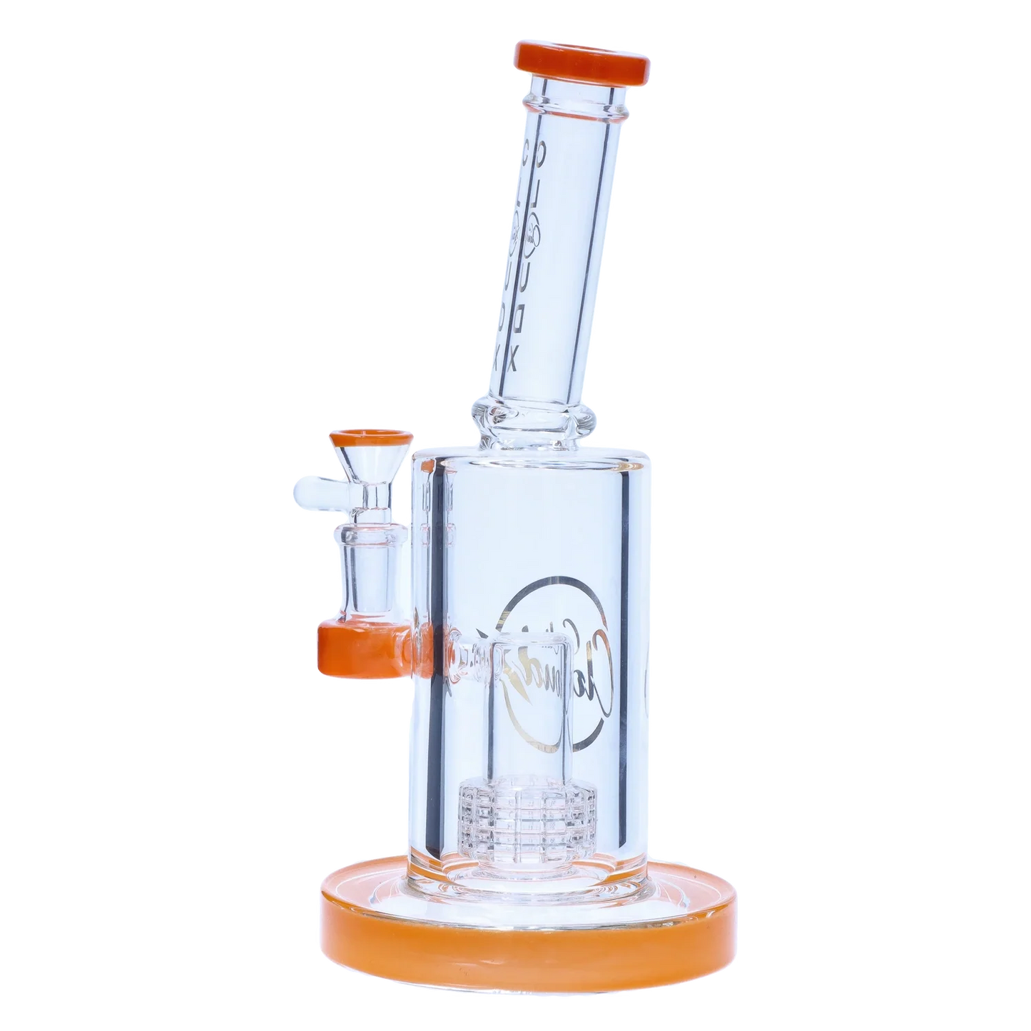Showerhead with Coloured Accents Dual-Use Bong - Orange - 8 in.