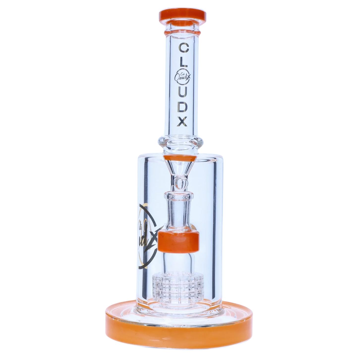 Showerhead with Coloured Accents Dual-Use Bong - Orange - 8 in.