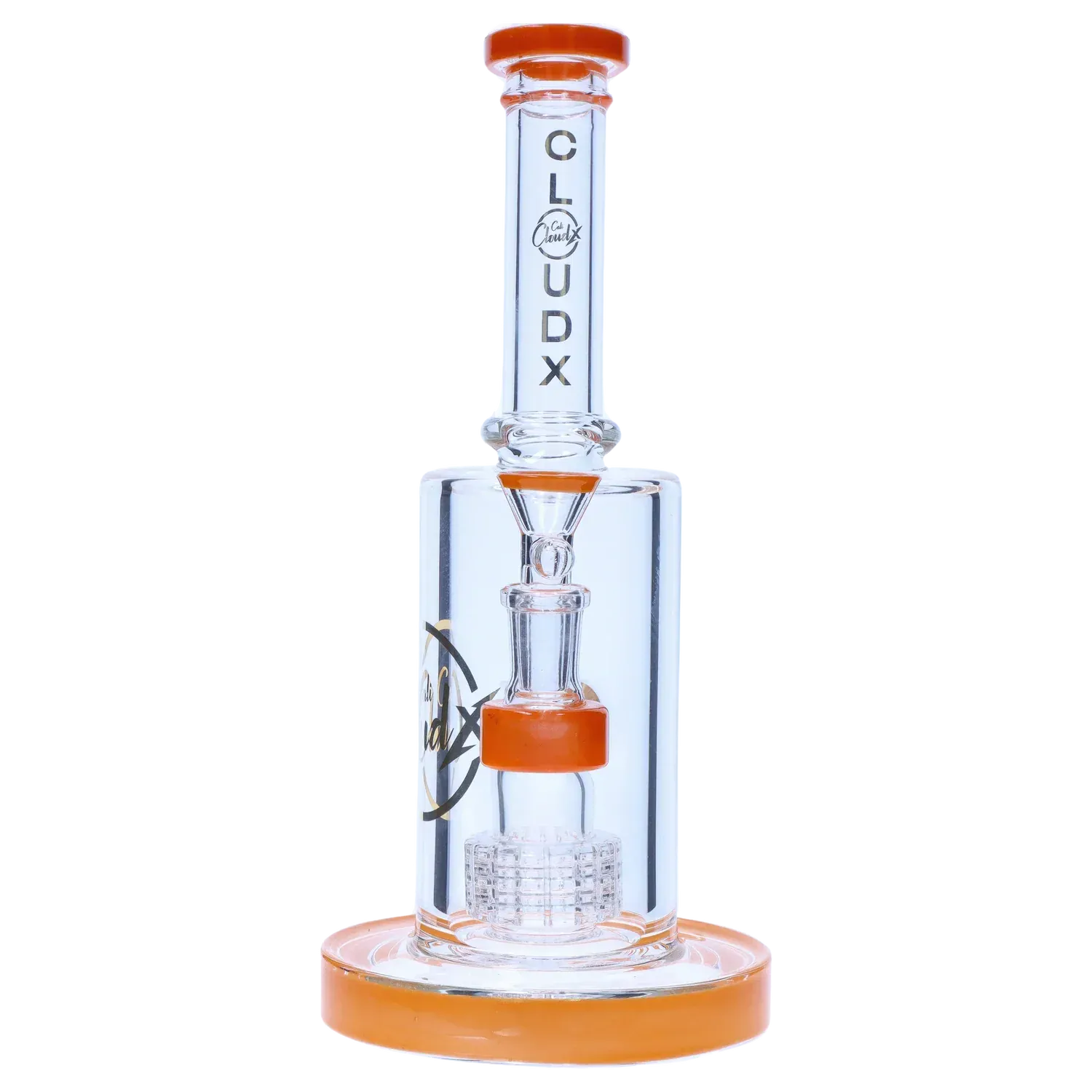 Showerhead with Coloured Accents Dual-Use Bong - Orange - 8 in.