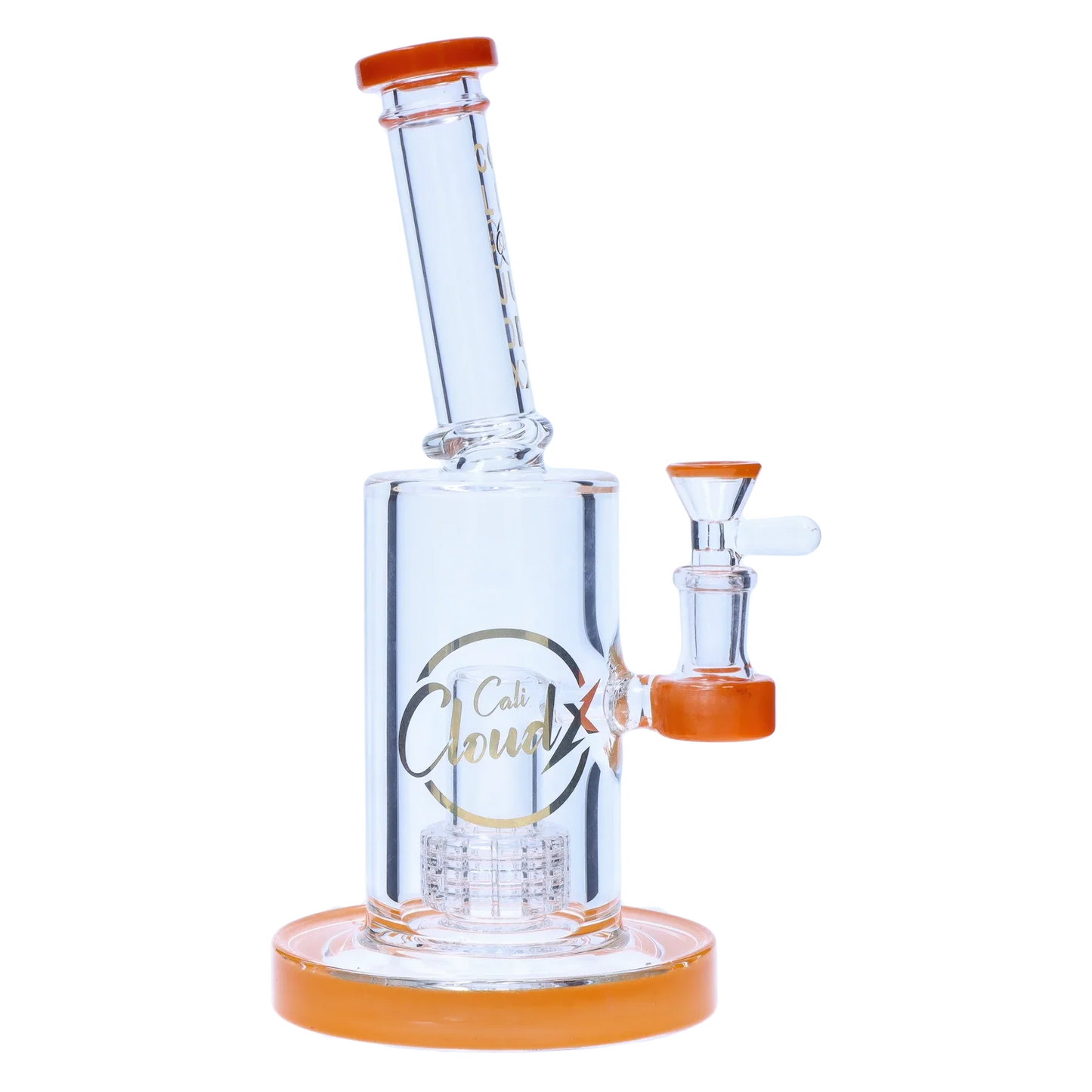Showerhead with Coloured Accents Dual-Use Bong - Orange - 8 in.
