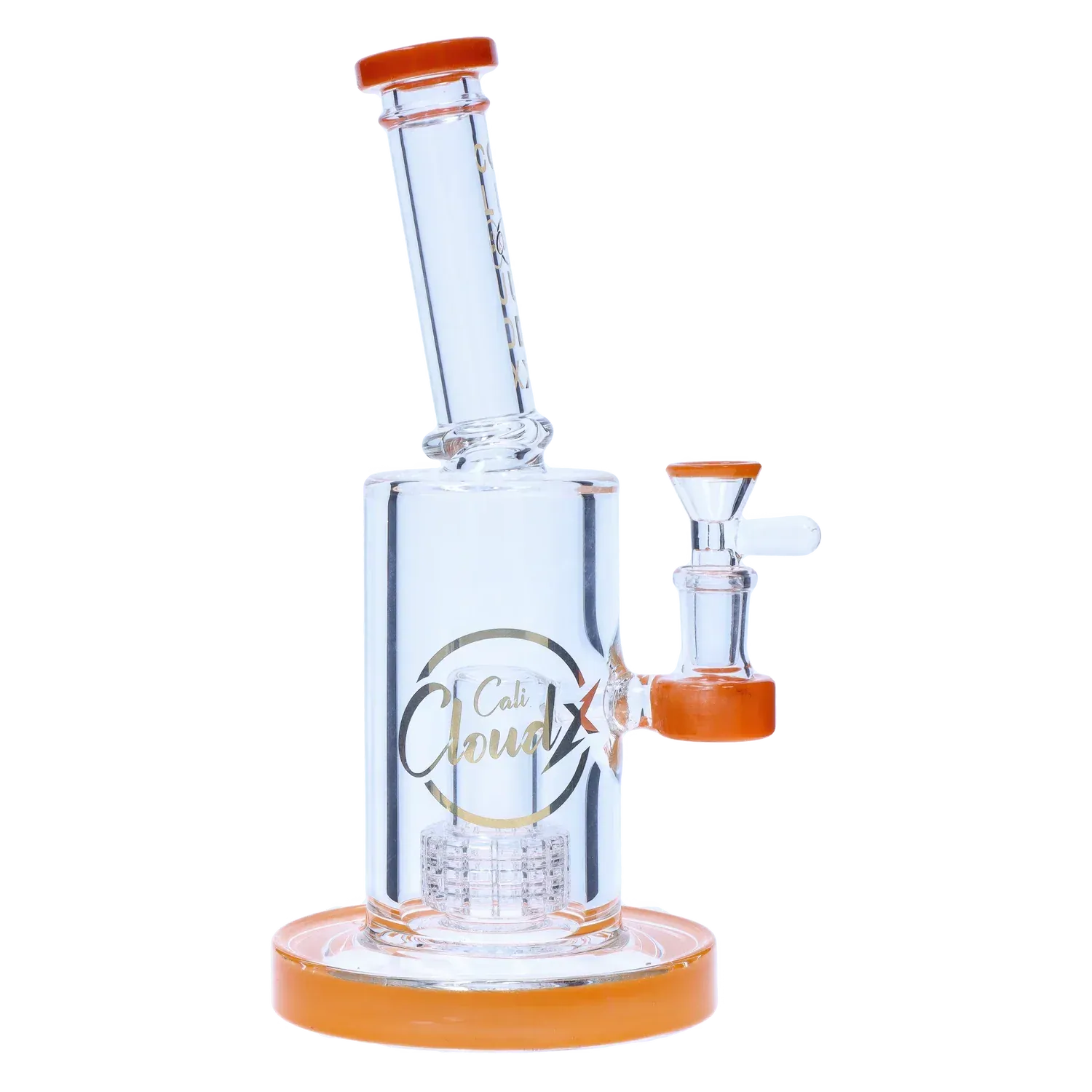 Showerhead with Coloured Accents Dual-Use Bong - Orange - 8 in.
