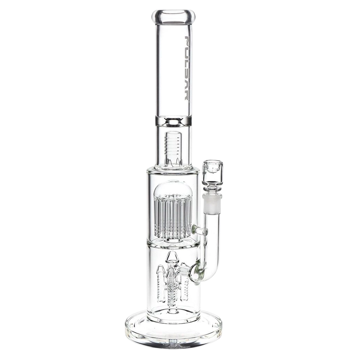Pulsar Double Chamber Rocket Perc Chugger Glass Water Pipe - 15.25" / 14mm F