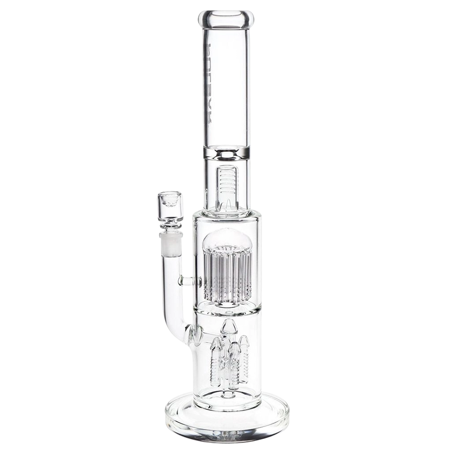 Pulsar Double Chamber Rocket Perc Chugger Glass Water Pipe - 15.25" / 14mm F