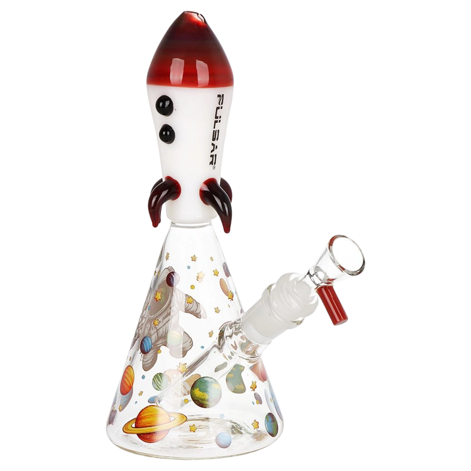 Pulsar Rocket Ship Glass Water Pipe - 7.75" / 14mm F