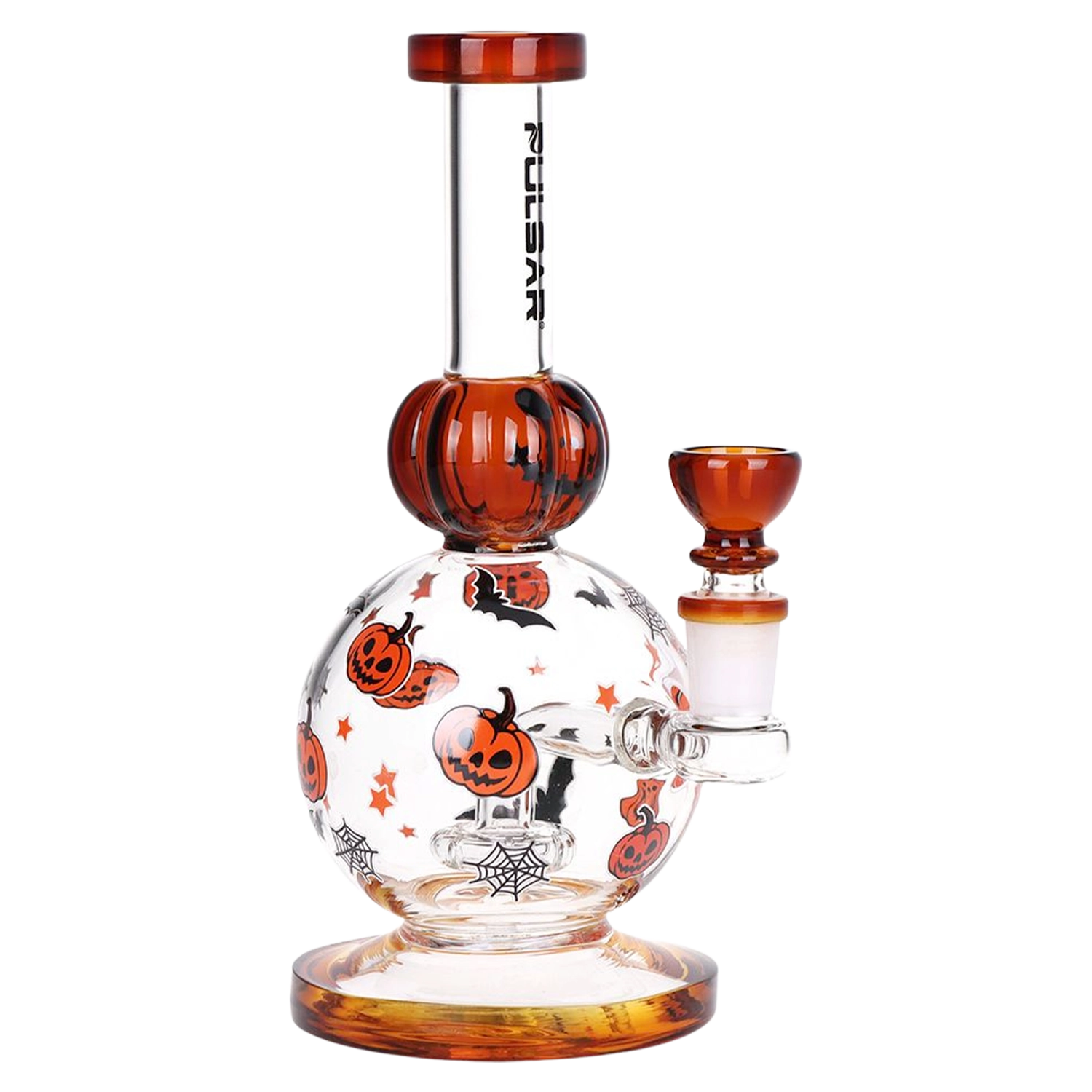 Pulsar Crazy Pumpkins Glass Water Pipe 7.9" / 14mm F