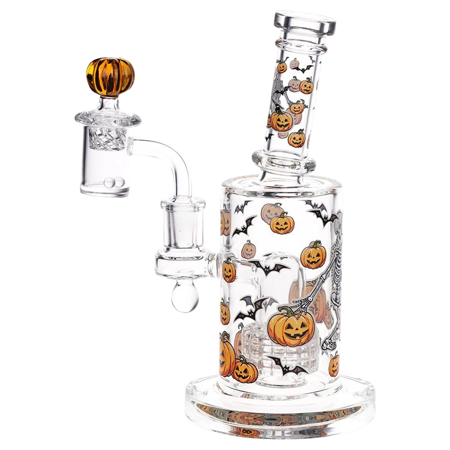 Pulsar Halloween Ball Glass Dab Rig Set - 7.75" / 14mm F