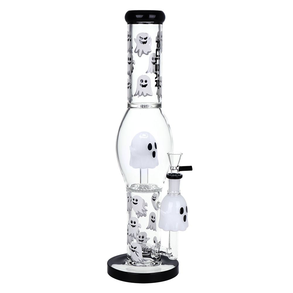 Pulsar Glow In the Dark "Ghosty" Glass Bong - 15.25" / 14mm F