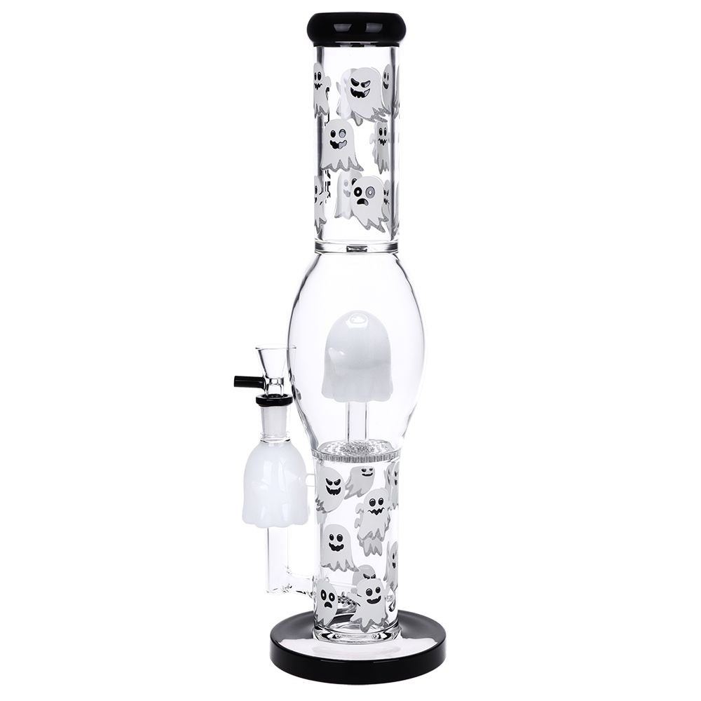 Pulsar Glow In the Dark "Ghosty" Glass Bong - 15.25" / 14mm F