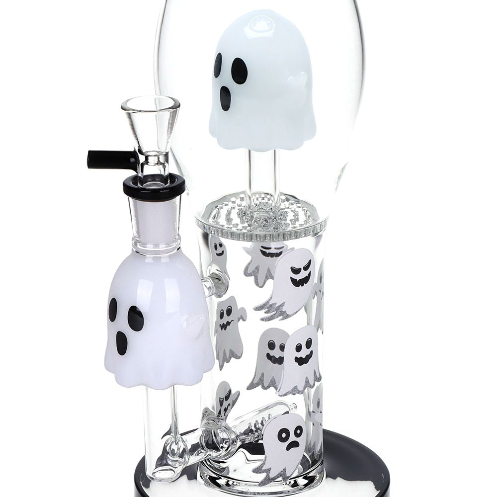Pulsar Glow In the Dark "Ghosty" Glass Bong - 15.25" / 14mm F