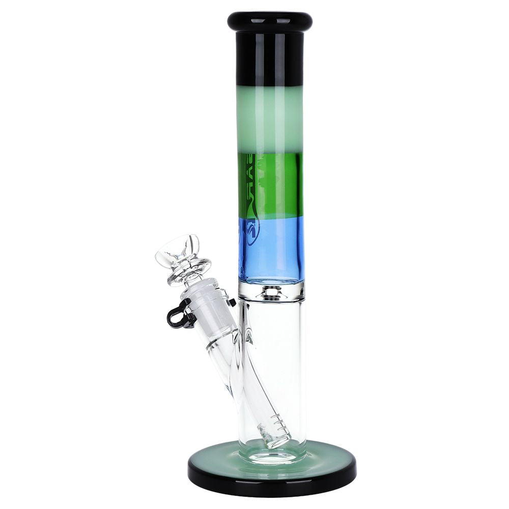 Pulsar Four-Tone Straight Tube Glass Bong - 10.25" / 14mm F