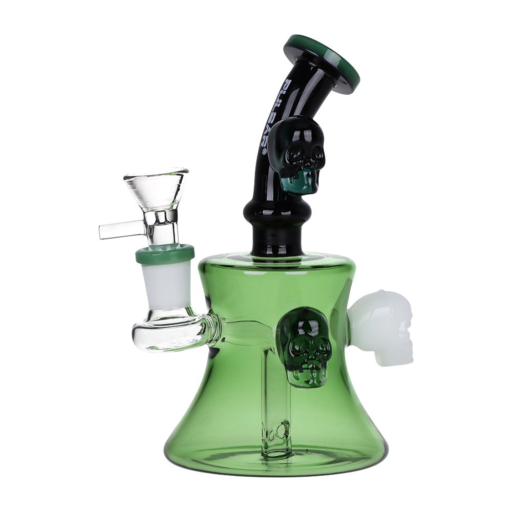 Pulsar Tri-Tone Gaggle of Skulls Hour-Glass Bong - 6.5" / 14mm F
