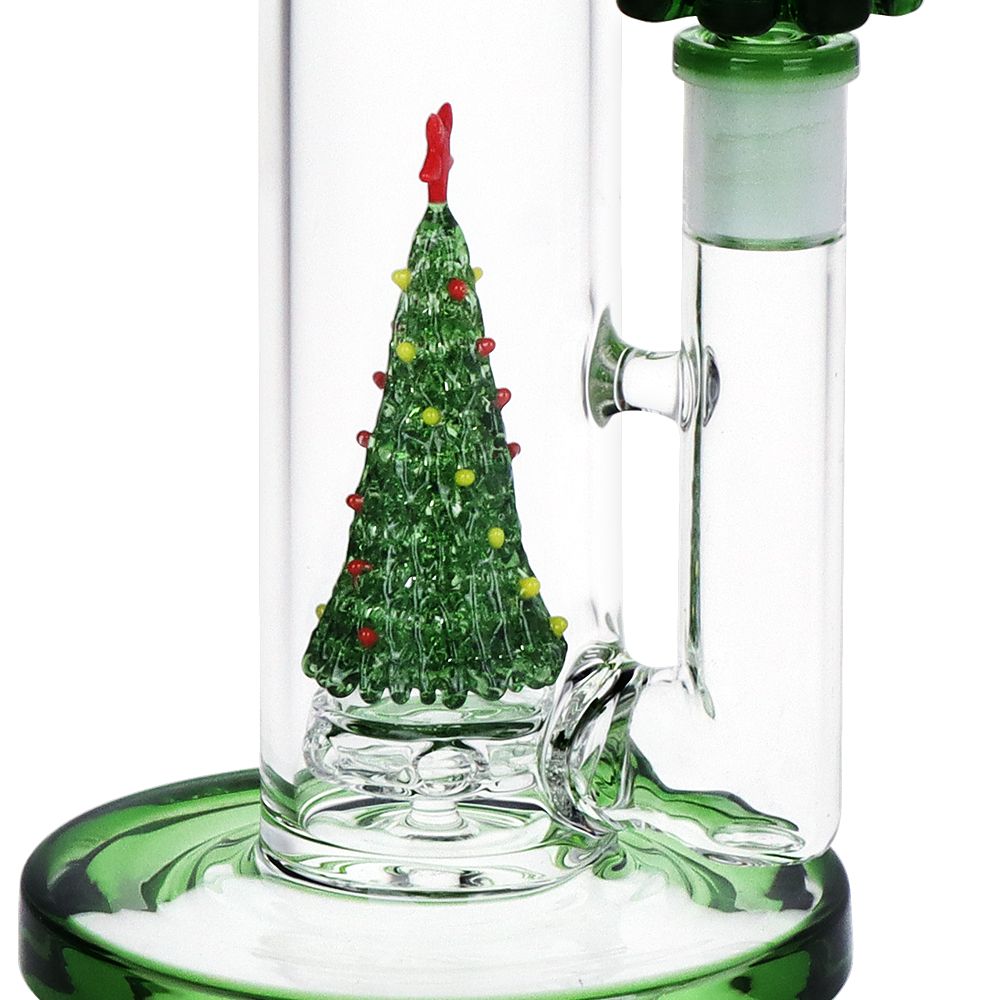 Pulsar Christmas Tree Perc Glass Straight Tube Bong - 13" / 14mm F