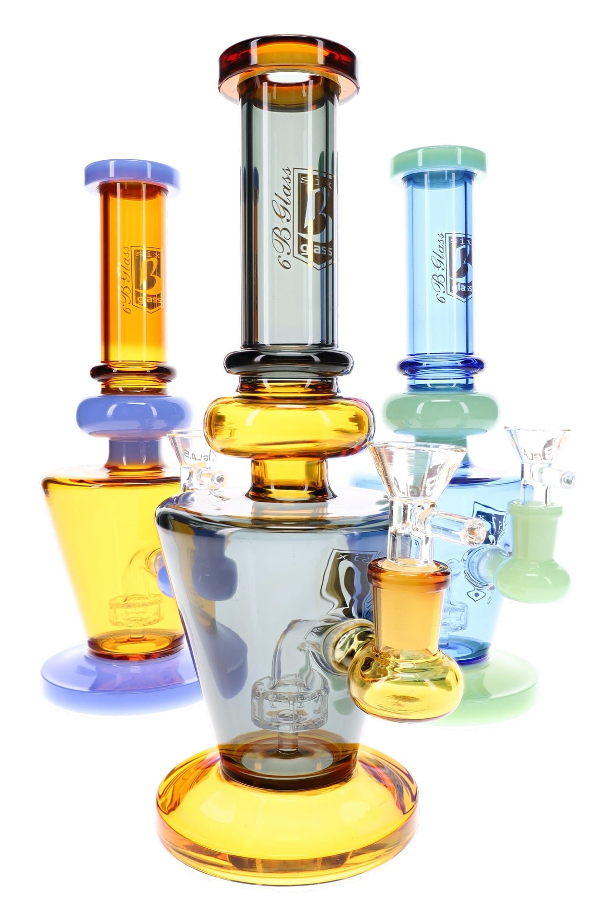 6B Glass Multicolor Showerhead Perc Bong – 10″ – Assorted Colors