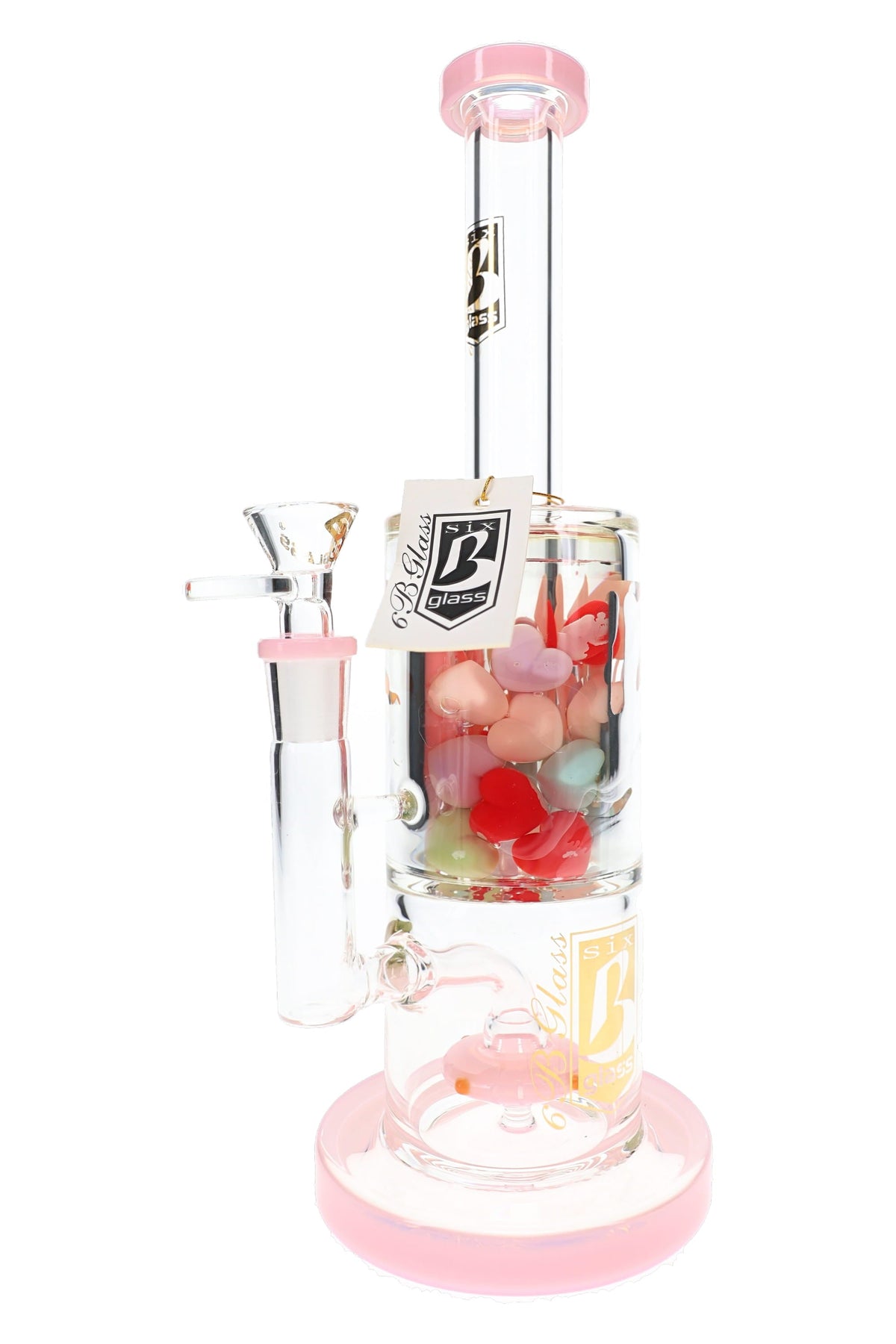 6B Glass Filled Chamber Showerhead Perc Bong – 11″ – Assorted