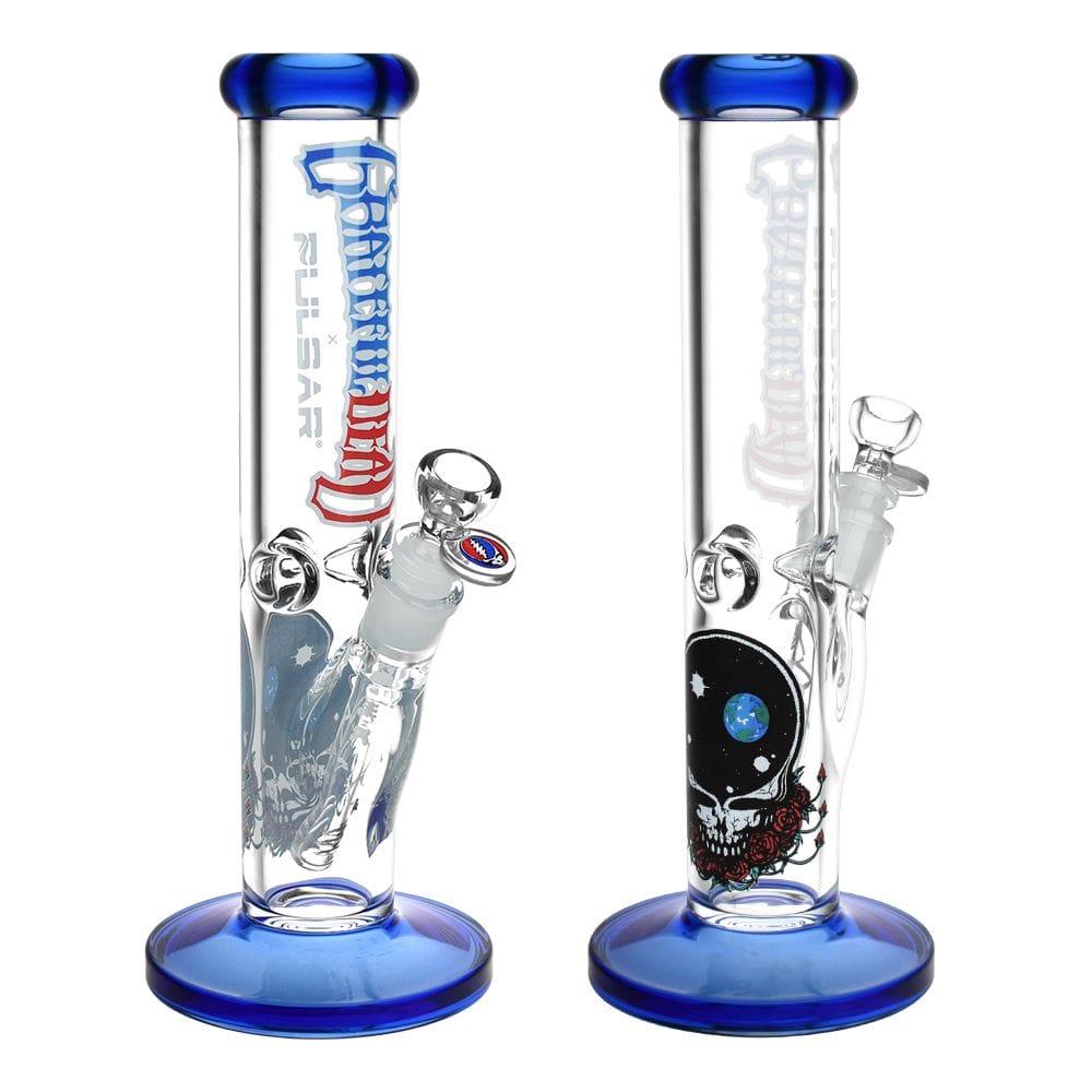 Grateful Dead X Pulsar Space Your Face Straight Tube Glass Bong - 11.75" / 14Mm F
