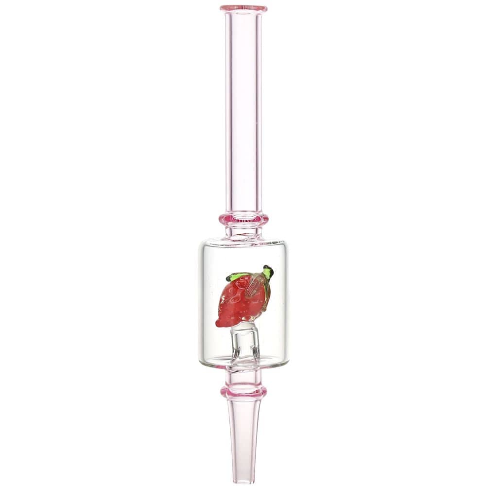 Pulsar Fruit Series Strawberry Cough Glow In The Dark Dab Rig Kit - 8" / 14mm F