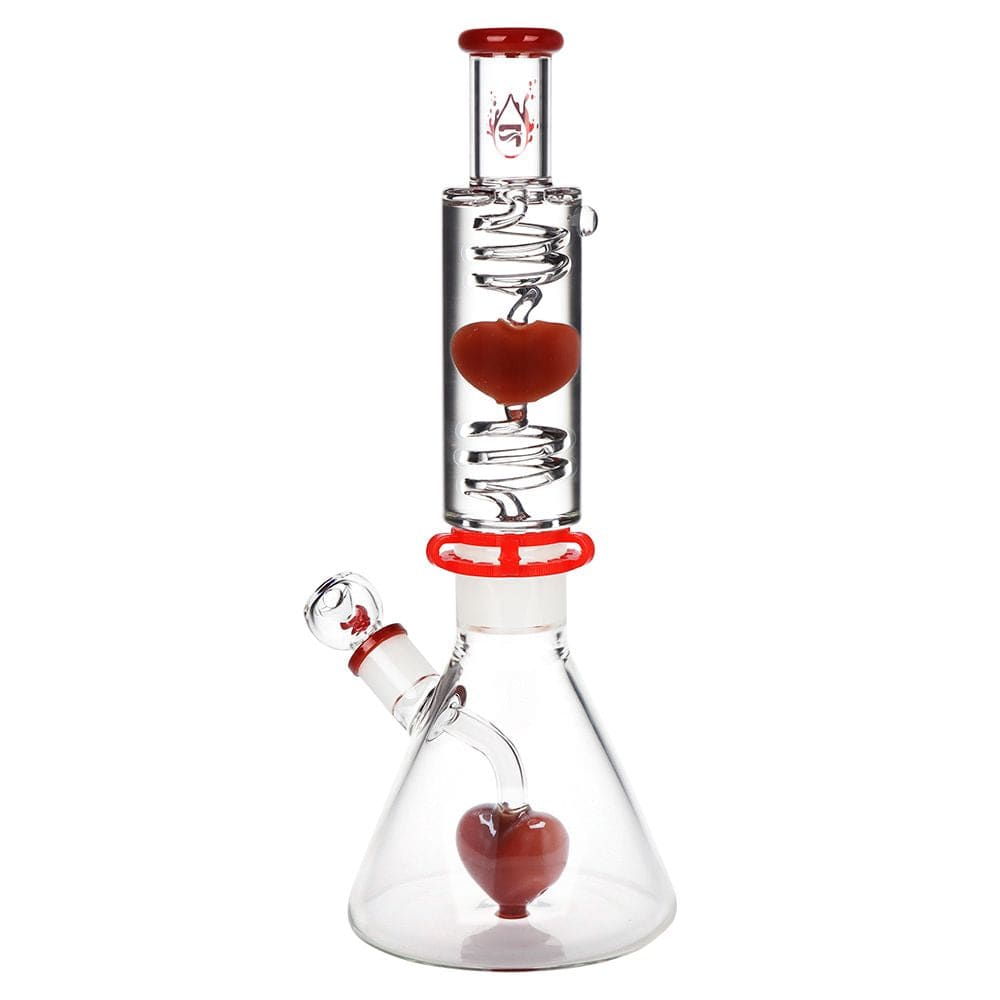 Pulsar Love Heart Beat Glycerin Beaker Glass Water Pipe - 14" / 19mm F