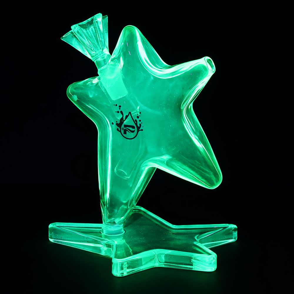 Pulsar Star Power Glass Bong - 6.5" / 14mm F / Green