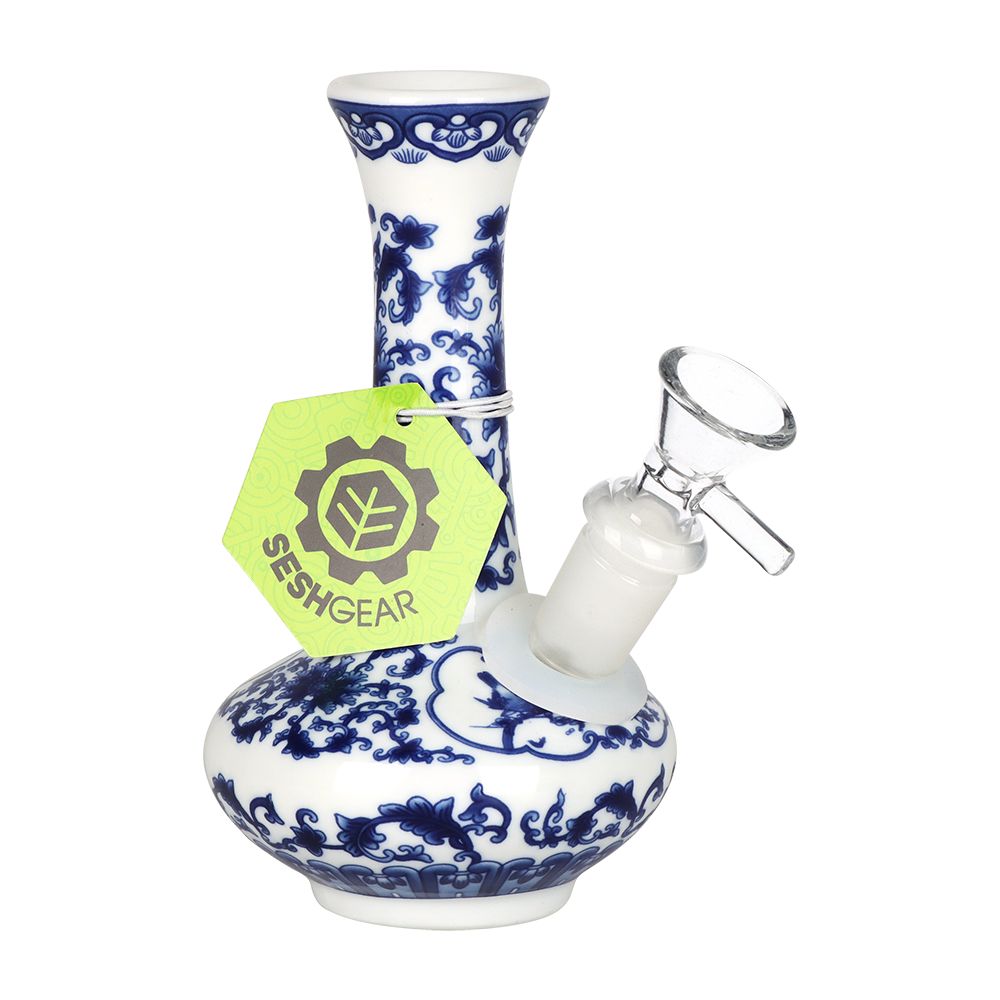 SeshGear Chinese Vase Ceramic Bong - 5.5" / 14mm F / Oval Base