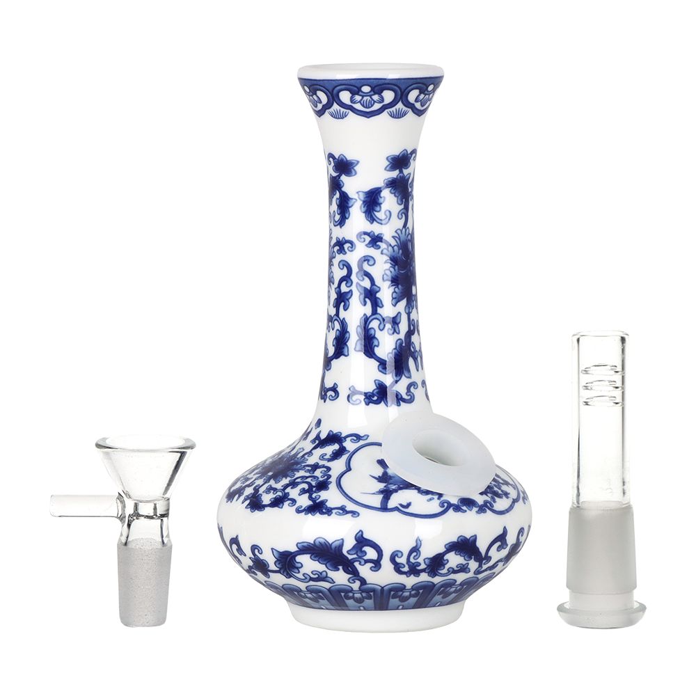 SeshGear Chinese Vase Ceramic Bong - 5.5" / 14mm F / Oval Base