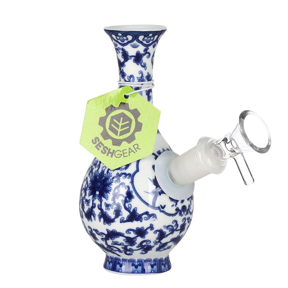 SeshGear Chinese Vase Ceramic Bong -  5.75" / 14mm F / Bubble Base