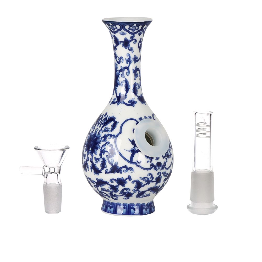 SeshGear Chinese Vase Ceramic Bong -  5.75" / 14mm F / Bubble Base