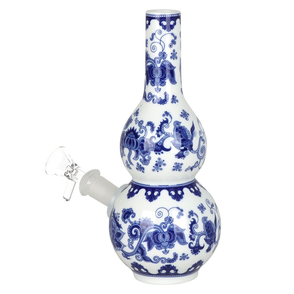 SeshGear Chinese Vase Ceramic Bong - 7.75" / 14mm F / Double Bubble Base