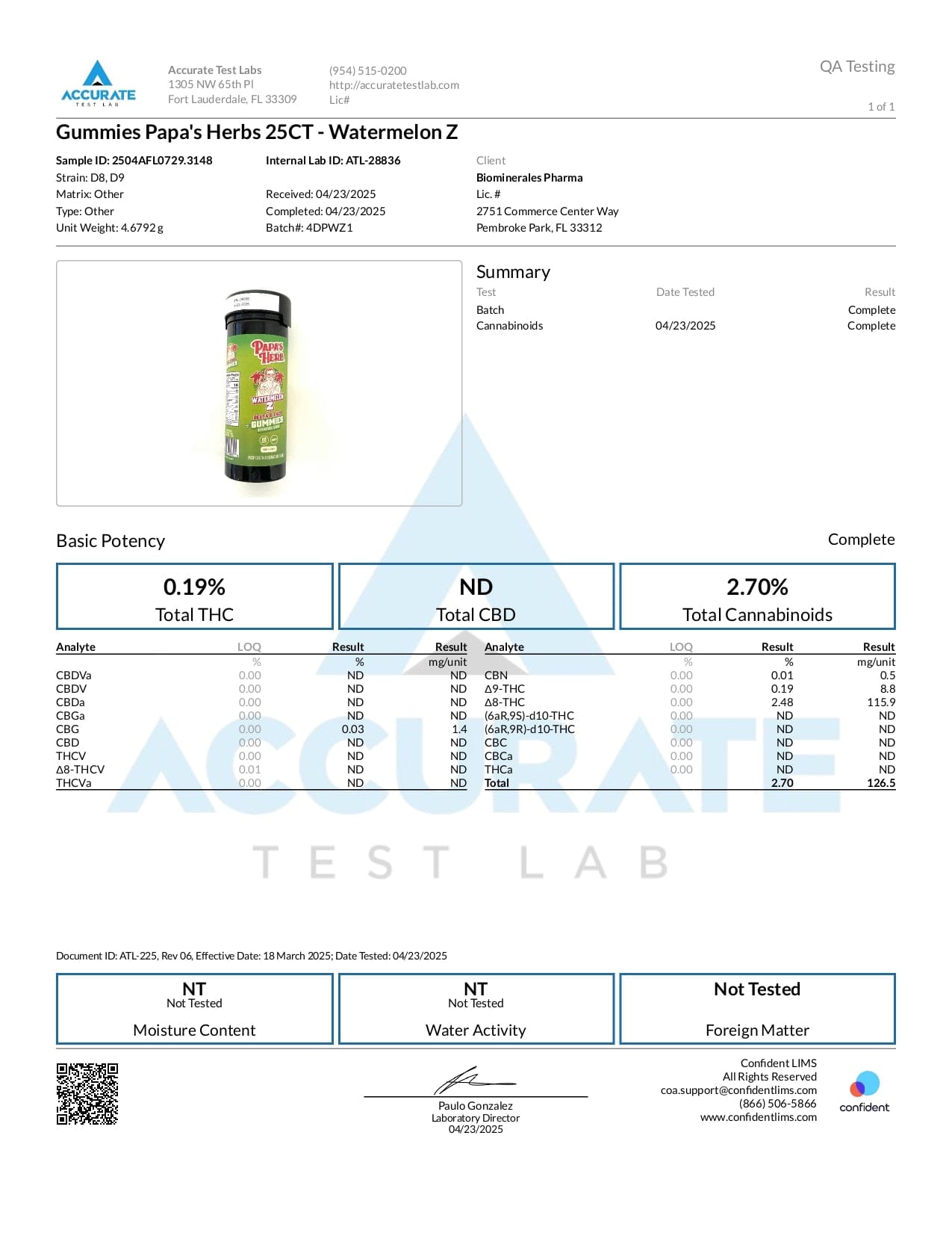 Papa's Herb Watermelon Z Gummies
