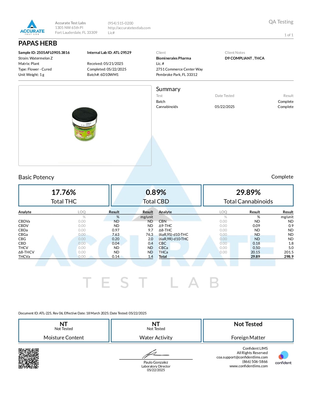 Papa's Herb WATERMELON Z INDOOR THCa FLOWER