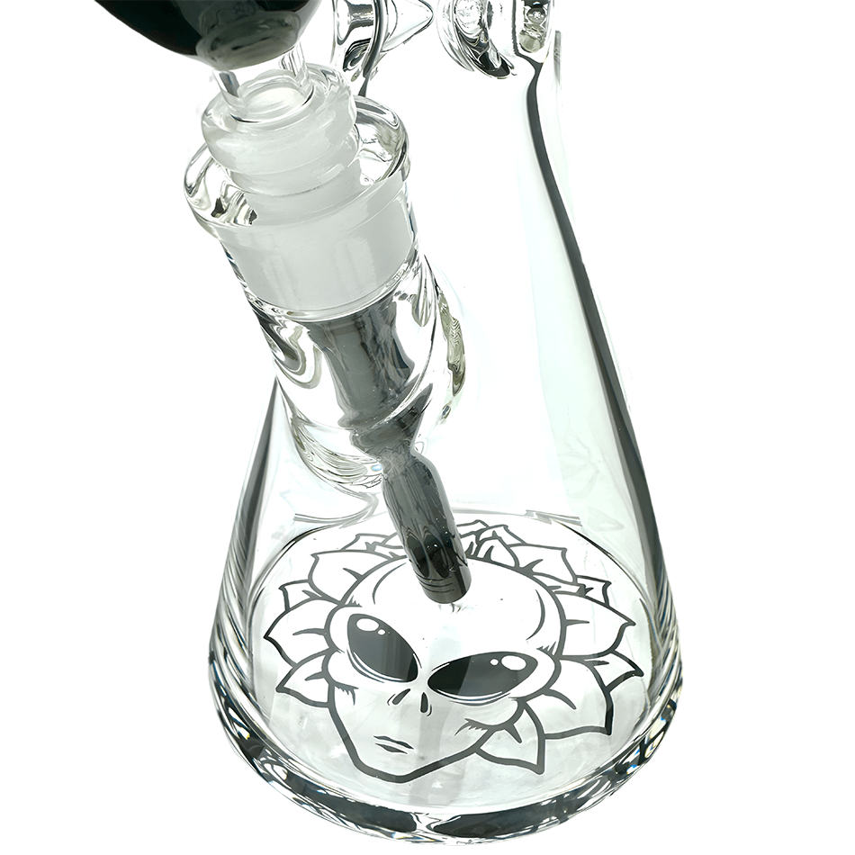AFM Smoke Bong 12" AFM Glass Chubbi Beaker Clear Colored Lip Beaker Bong Bundle