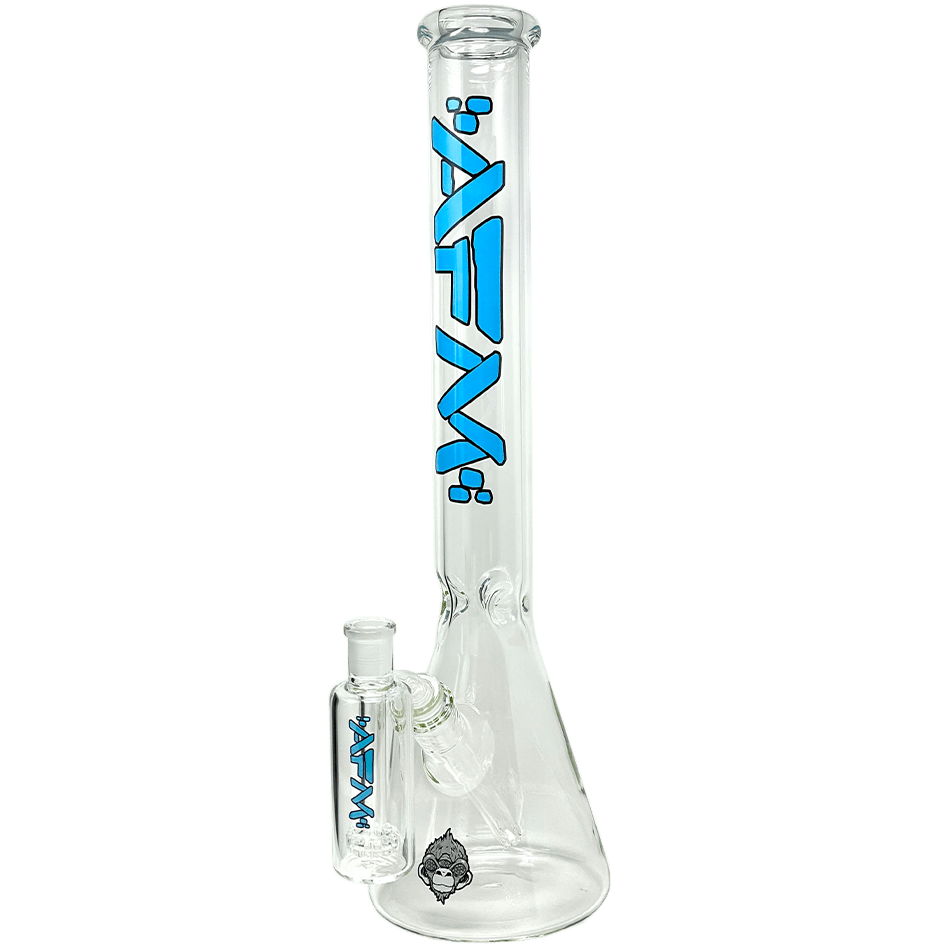 AFM Smoke Bong Blue 18" AFM Clear Beaker Bong and Ash Catcher Set