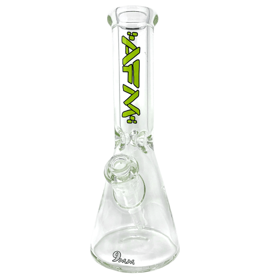 AFM Smoke Bong Green 12" AFM Glass Heavy Boi Clear 9mm Glass Beaker Bong