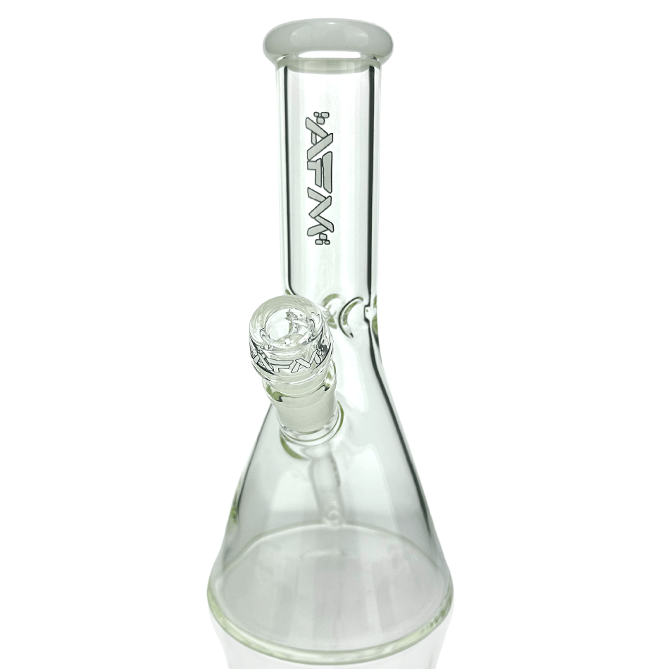 AFM Smoke Bong Ivory 10" AFM Glass Classic Colored Lip Beaker Bong
