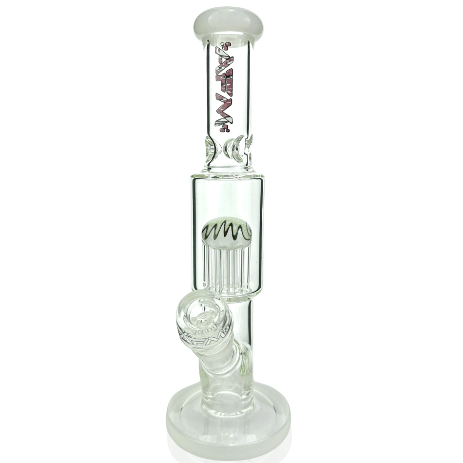 AFM Smoke Bong Ivory 11" AFM Glass Reversal Tree Perc Glass Mini Beaker Bong