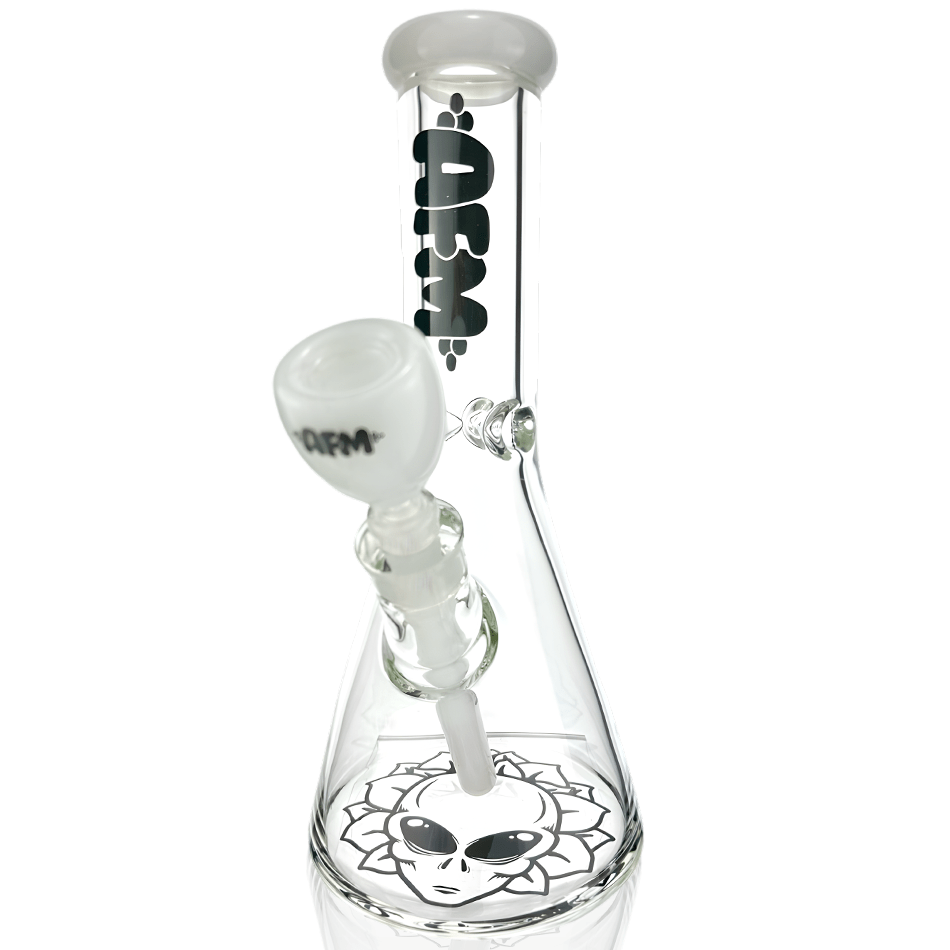 AFM Smoke Bong 12" AFM Glass Chubbi Beaker Clear Colored Lip Beaker Bong Bundle