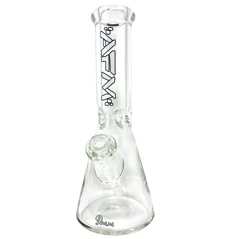 AFM Smoke Bong Ivory 12" AFM Glass Heavy Boi Clear 9mm Glass Beaker Bong