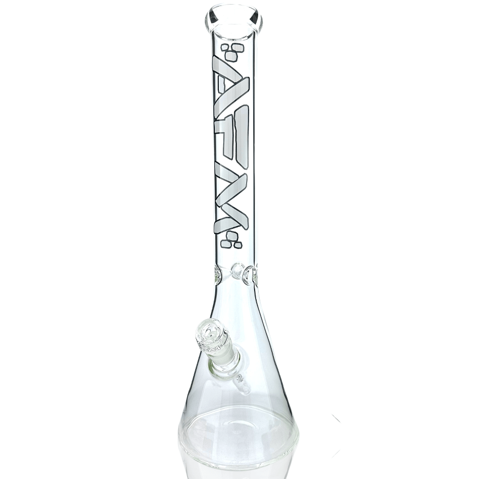 AFM Smoke Bong Ivory 18" AFM Clear Beaker Bong and Ash Catcher Set