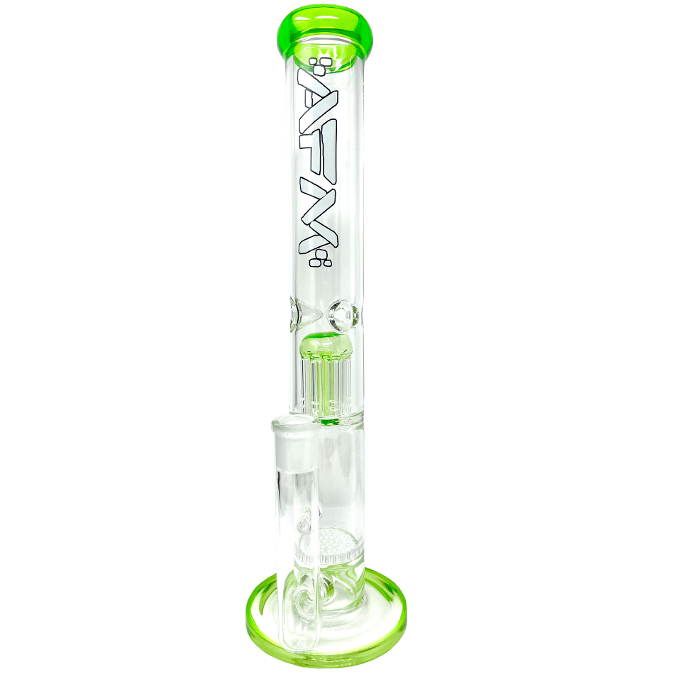 AFM Smoke Bong Lime 14" AFM Glass Ripper Single Arm Perc Glass Straight Tube Bong