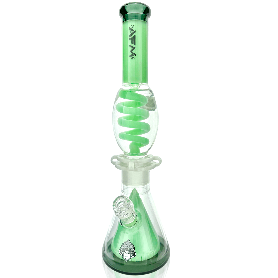 AFM Smoke Bong Mint/ Smokey 16" AFM Glass UFO Pyramid Glass Freezable Coil Beaker Bong