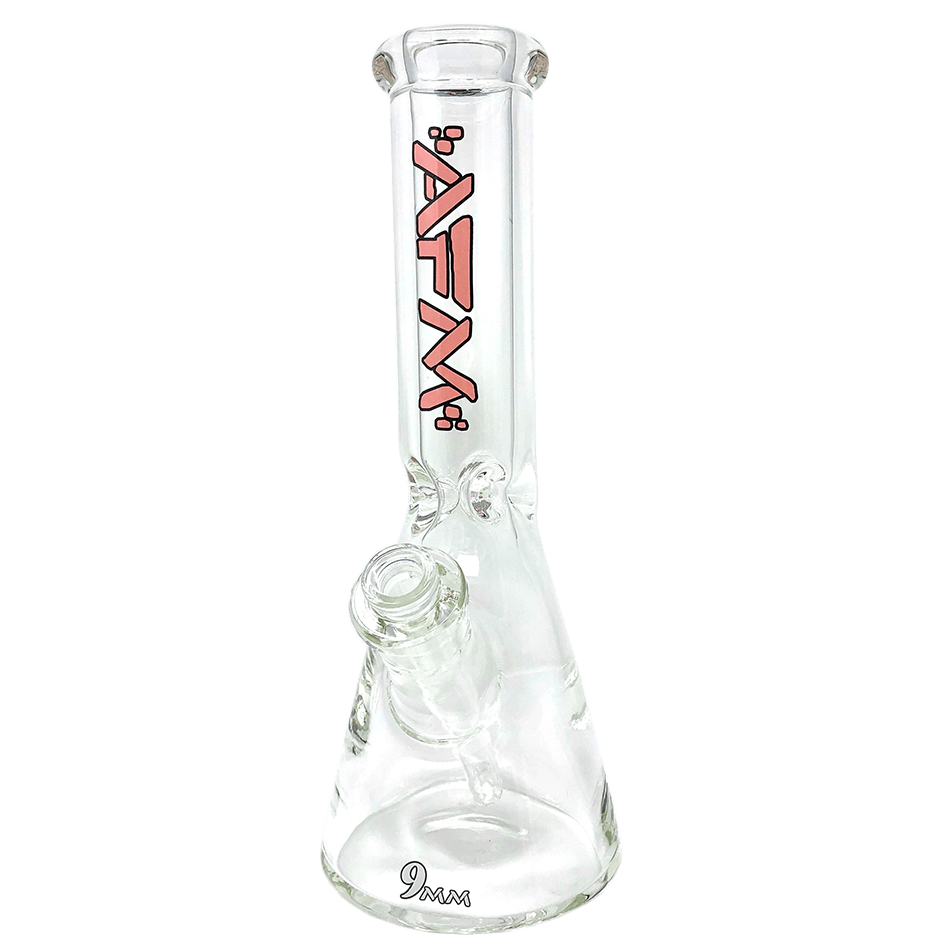 AFM Smoke Bong Pink 12" AFM Glass Heavy Boi Clear 9mm Glass Beaker Bong