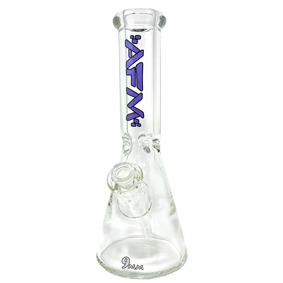 AFM Smoke Bong Purple 12" AFM Glass Heavy Boi Clear 9mm Glass Beaker Bong