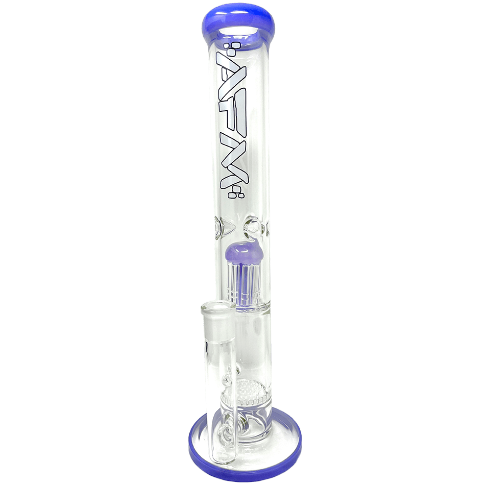 AFM Smoke Bong Purple 14" AFM Glass Ripper Single Arm Perc Glass Straight Tube Bong