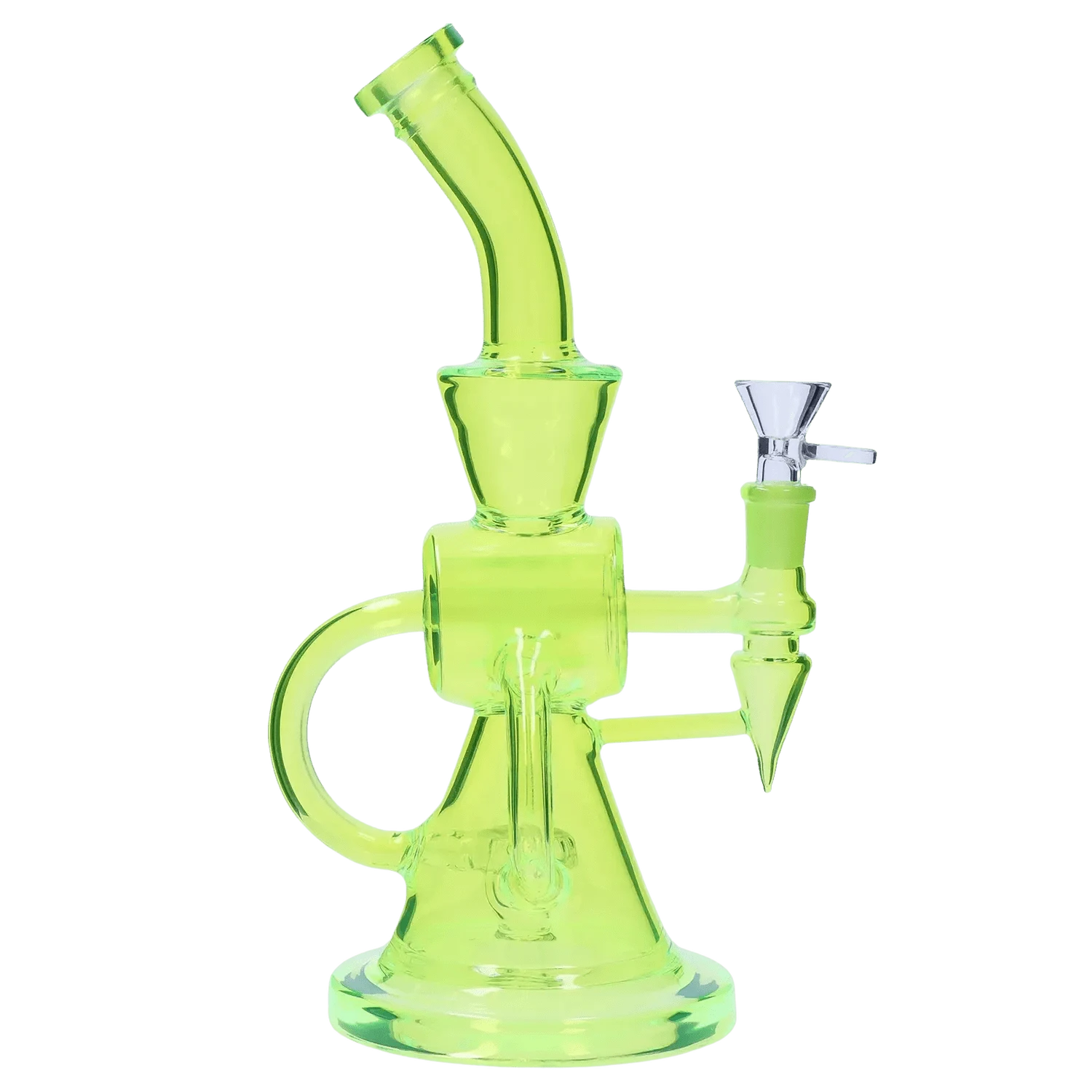 AshnCloud Bong Green Neon Beaker with Showerhead Percolator and Thick Base Water Pipe