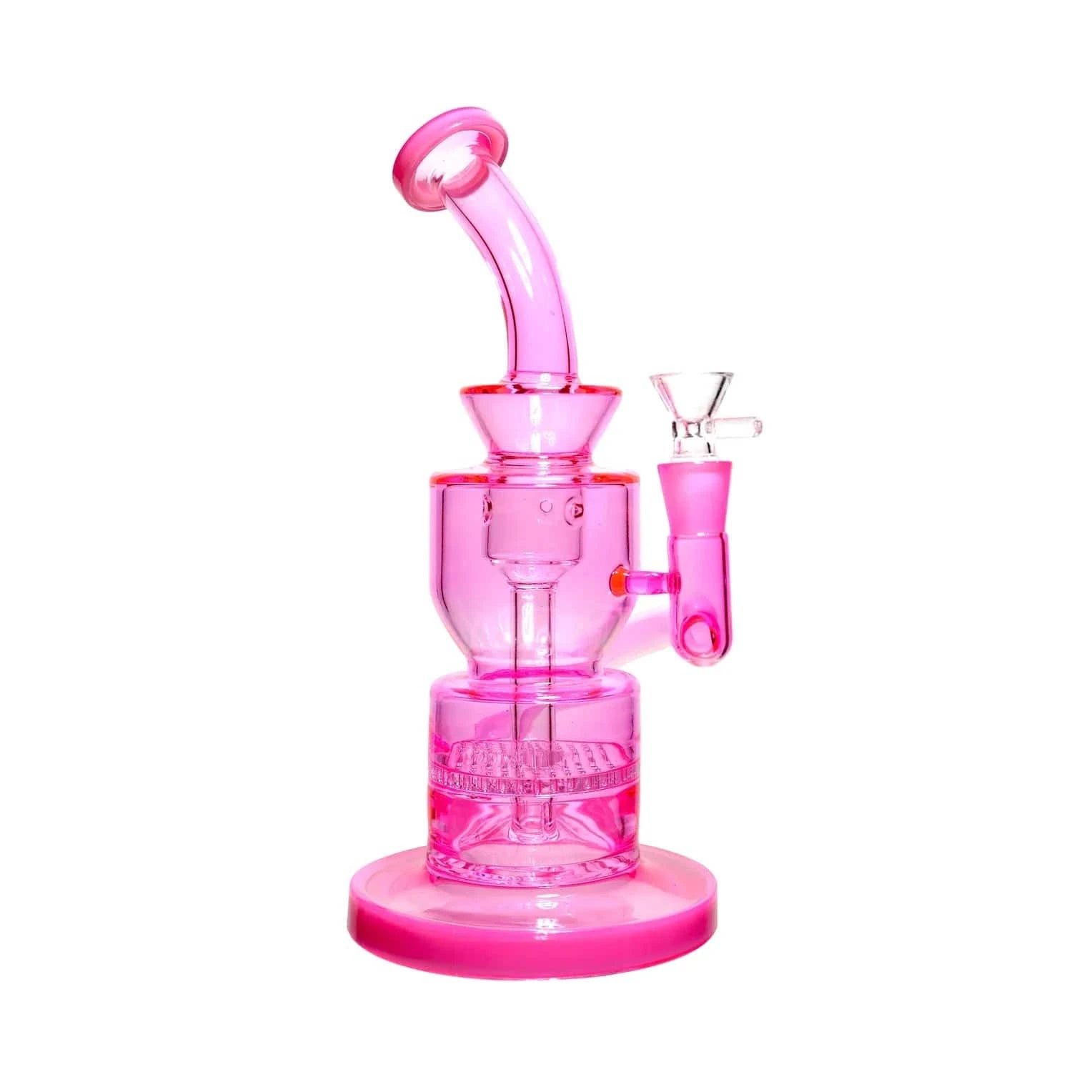 AshnCloud Bong Pink Neon Beaker with Showerhead Percolator and Thick Base Water Pipe