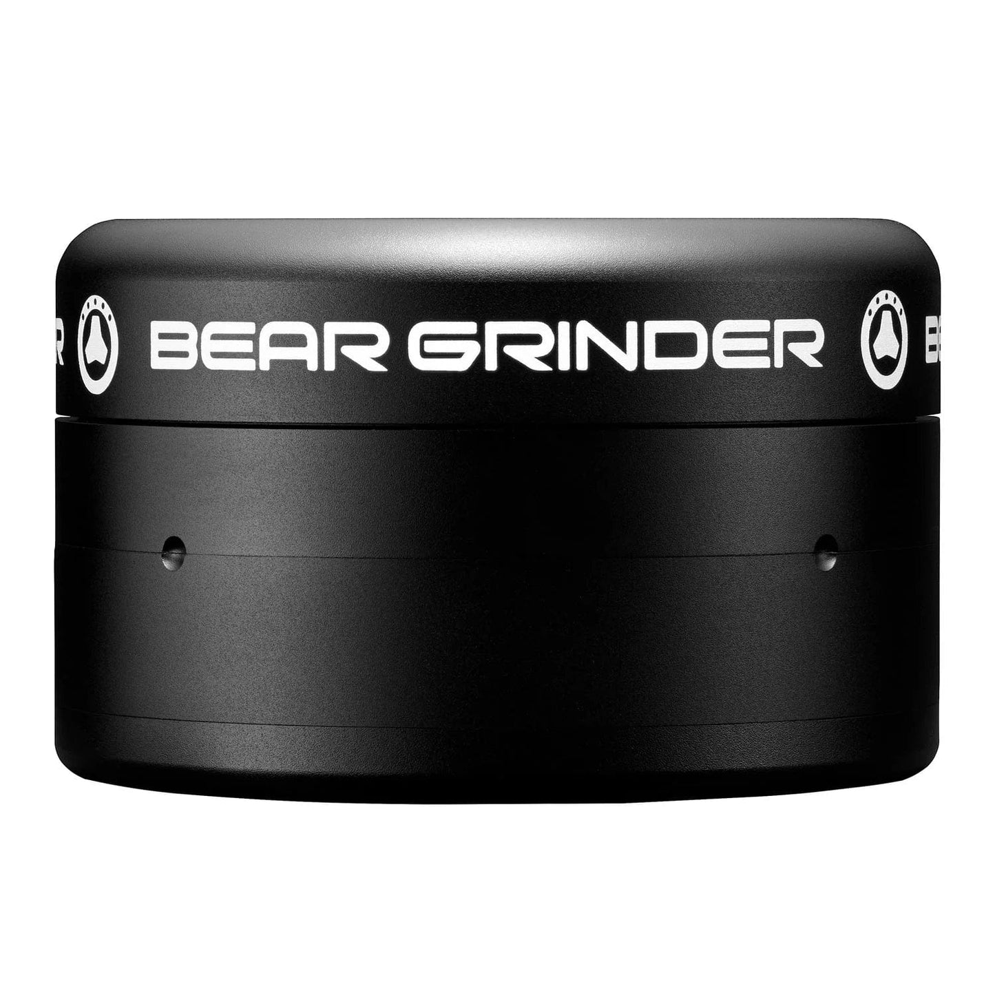 Front view of the 4 Piece Grinder, a closed, cylindrical metal grinder with a dark, matte finish.